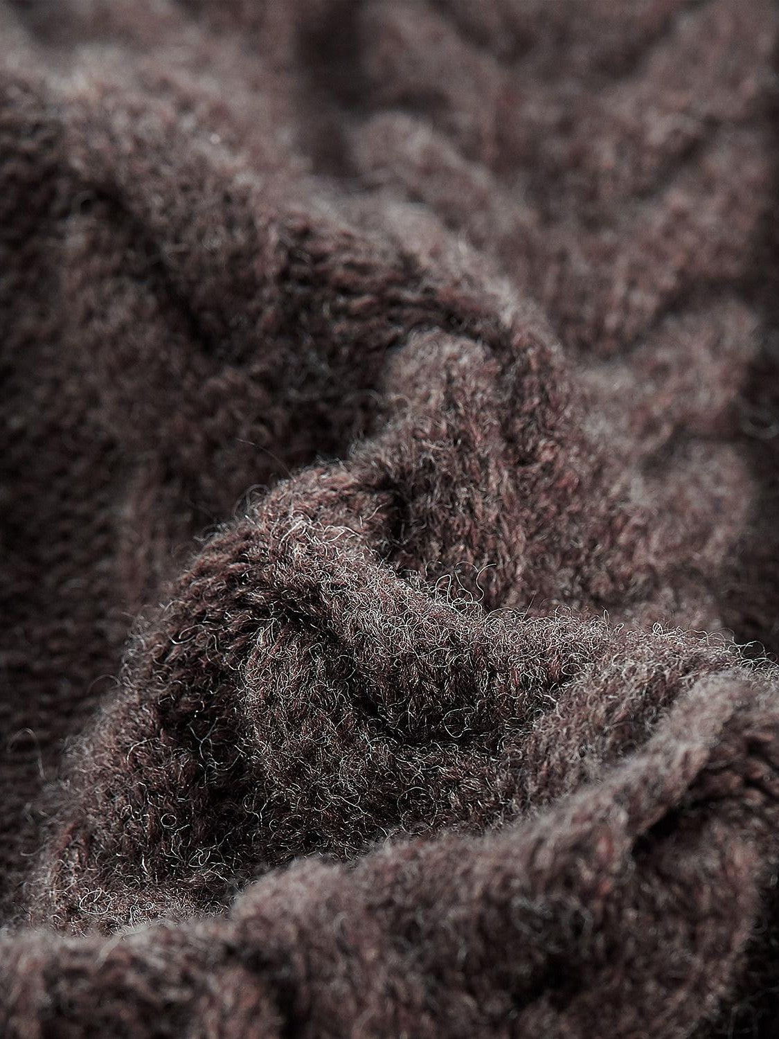 FUSSED Hazelnut Brown Cable Twist Embossed Texture Women&