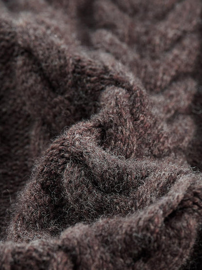 FUSSED Hazelnut Brown Cable Twist Embossed Texture Women&