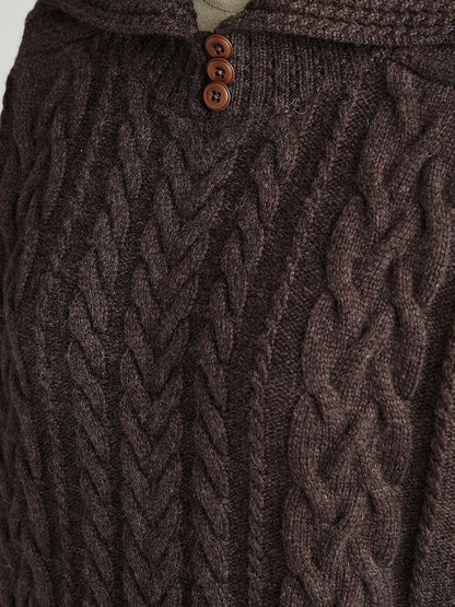 FUSSED Hazelnut Brown Cable Twist Embossed Texture Women&