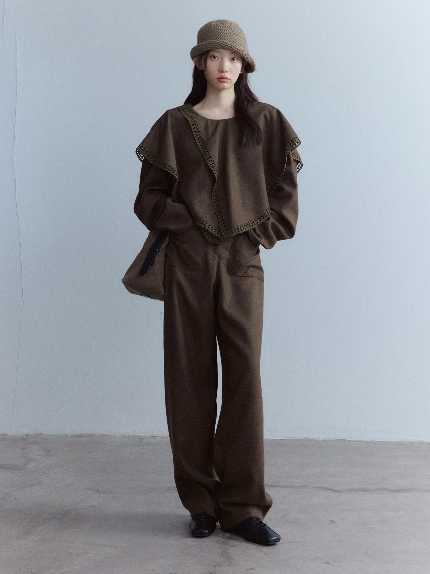FUSSED_High_Waist_Straight_Leg_Office_Commuter_Women_Moss_Green_And_Black_Pants_MISSTT