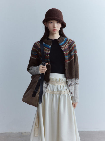 FUSSED Hot Cocoa Handwoven Sculpted Rolled Brim Vintage Women&