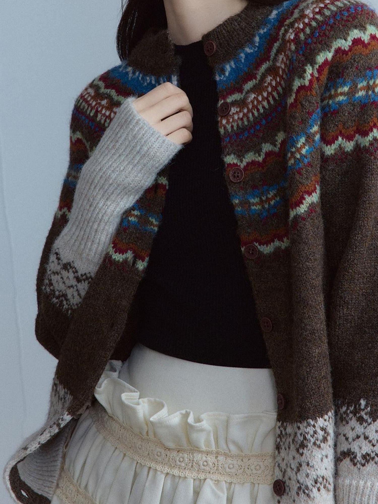 FUSSED Hot Cocoa Handwoven Sculpted Rolled Brim Vintage Women&