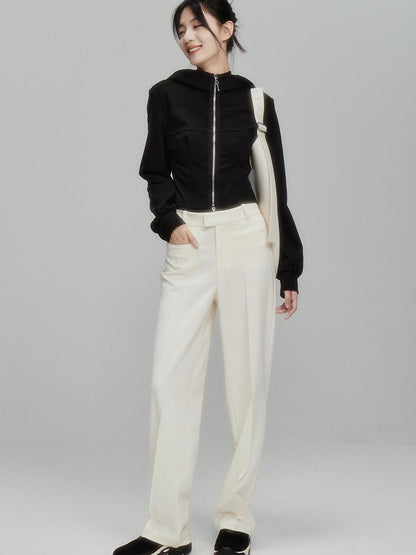 FUSSED Infinite White Straight Leg Trousers