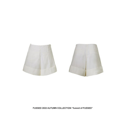 FUSSED_Ivory_Combed_Cotton_High_Waist_Wide_Leg_Loose_Women&