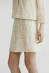 FUSSED Ivory Floral Embroidered French Embossed Women&
