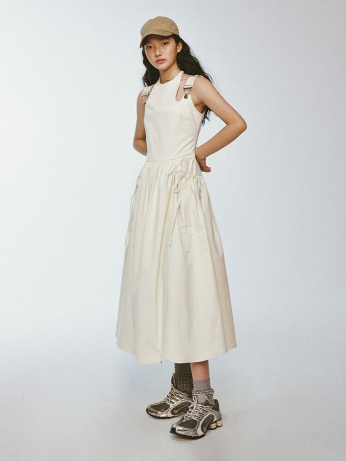 FUSSED Ivory Remade Patchwork Metal Buckle Straps Women&