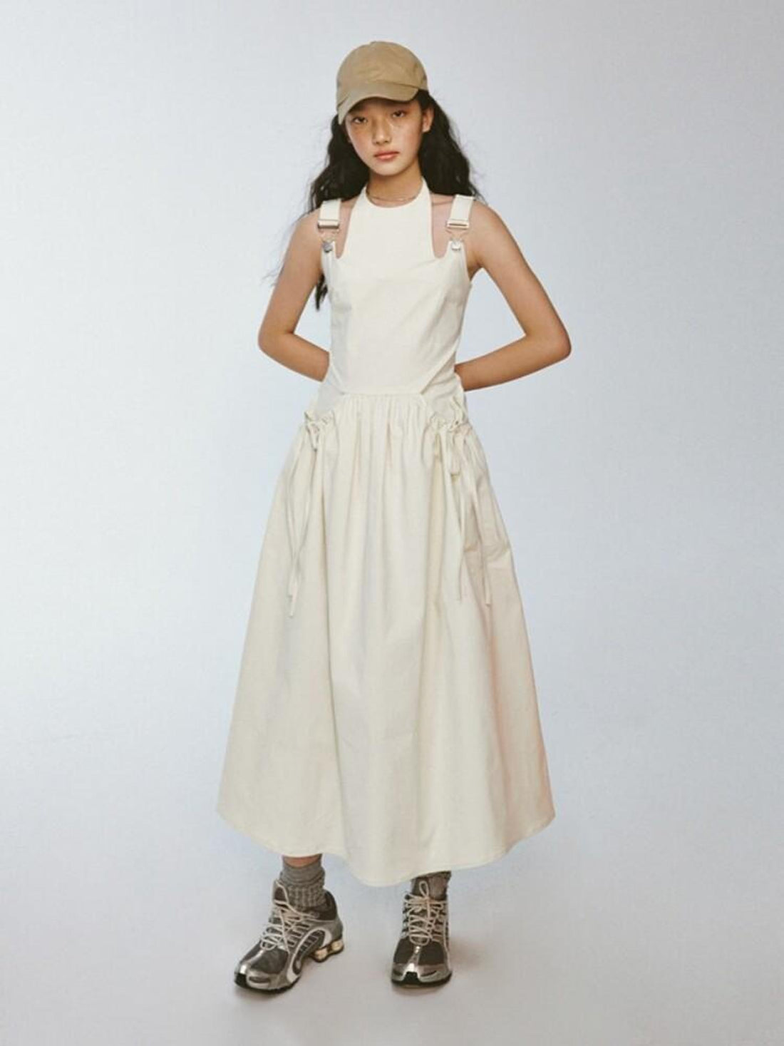 FUSSED Ivory Remade Patchwork Metal Buckle Straps Women&