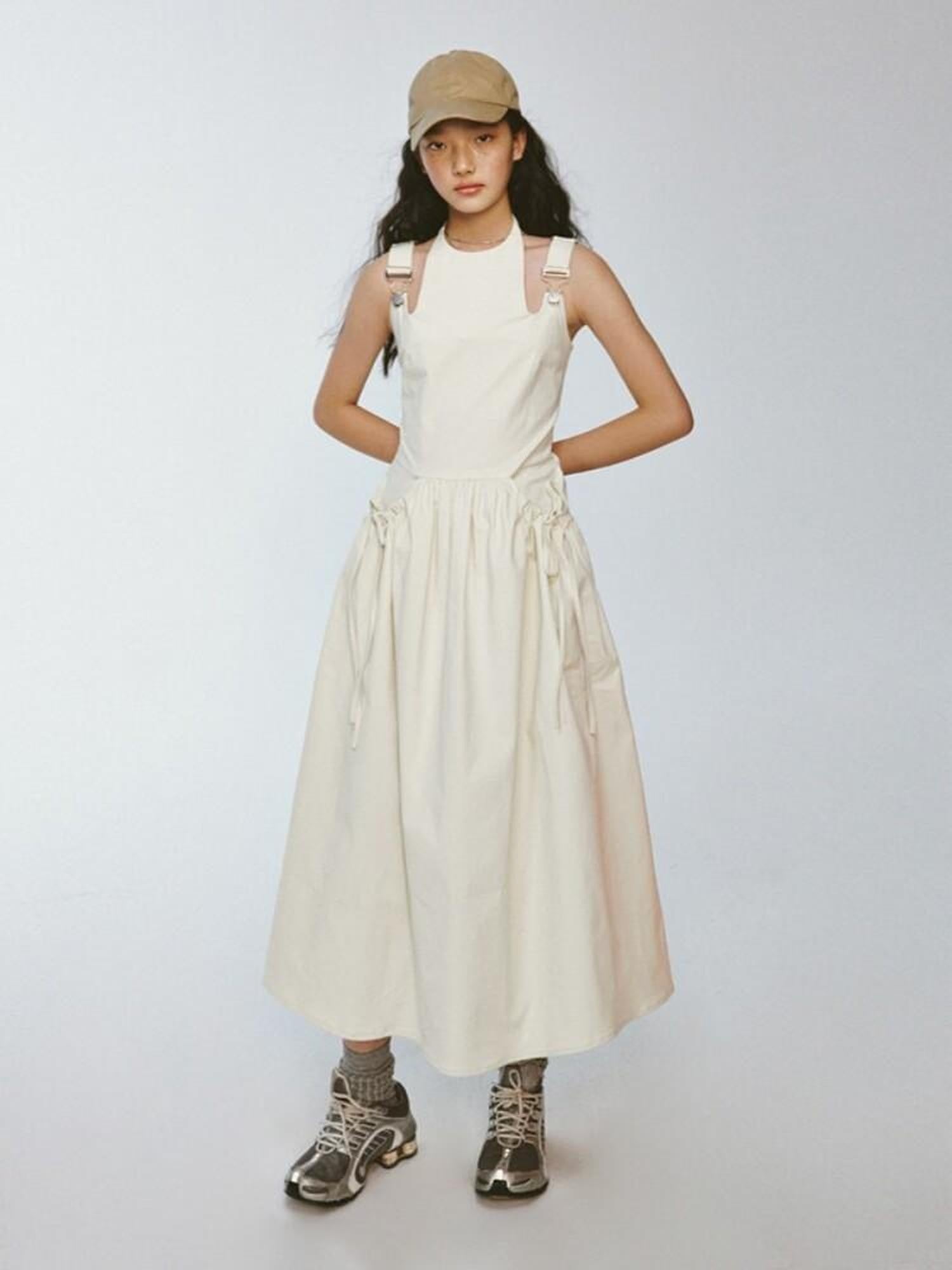 FUSSED Ivory Remade Patchwork Metal Buckle Straps Women&