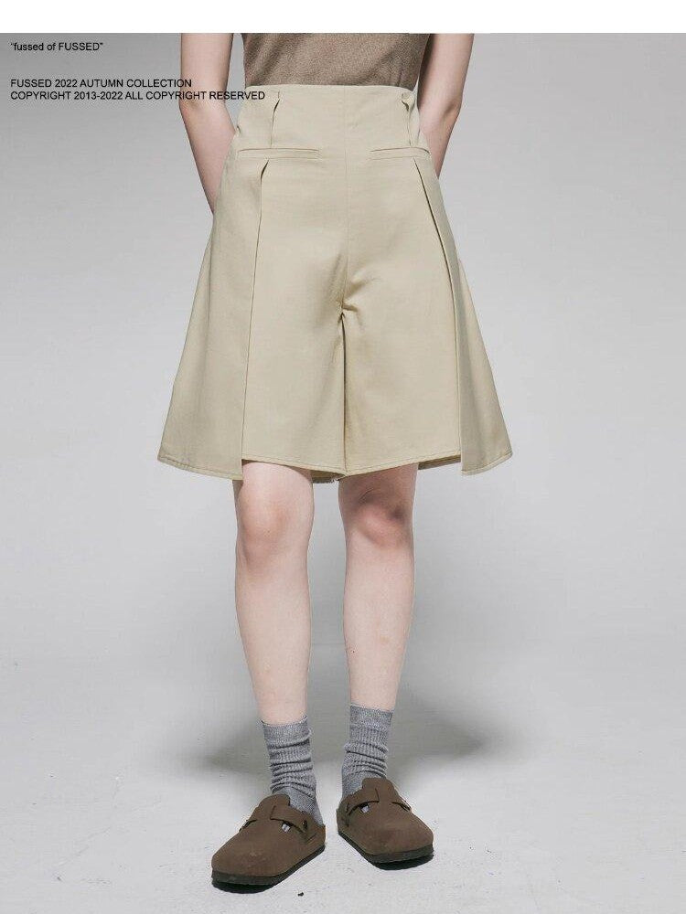 FUSSED Khaki Almond Pleated Wide Leg Women&