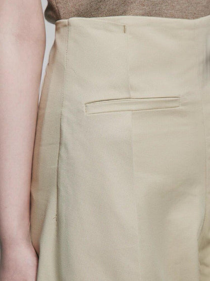 FUSSED Khaki Almond Pleated Wide Leg Women&