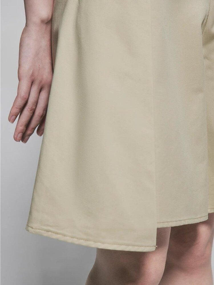 FUSSED Khaki Almond Pleated Wide Leg Women&