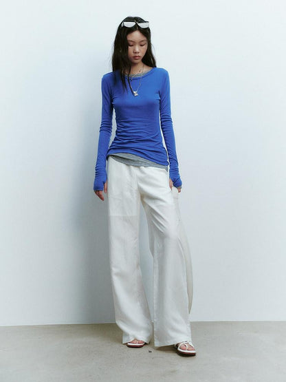 FUSSED Klein Blue Clean Fit Slim Crewneck Women&