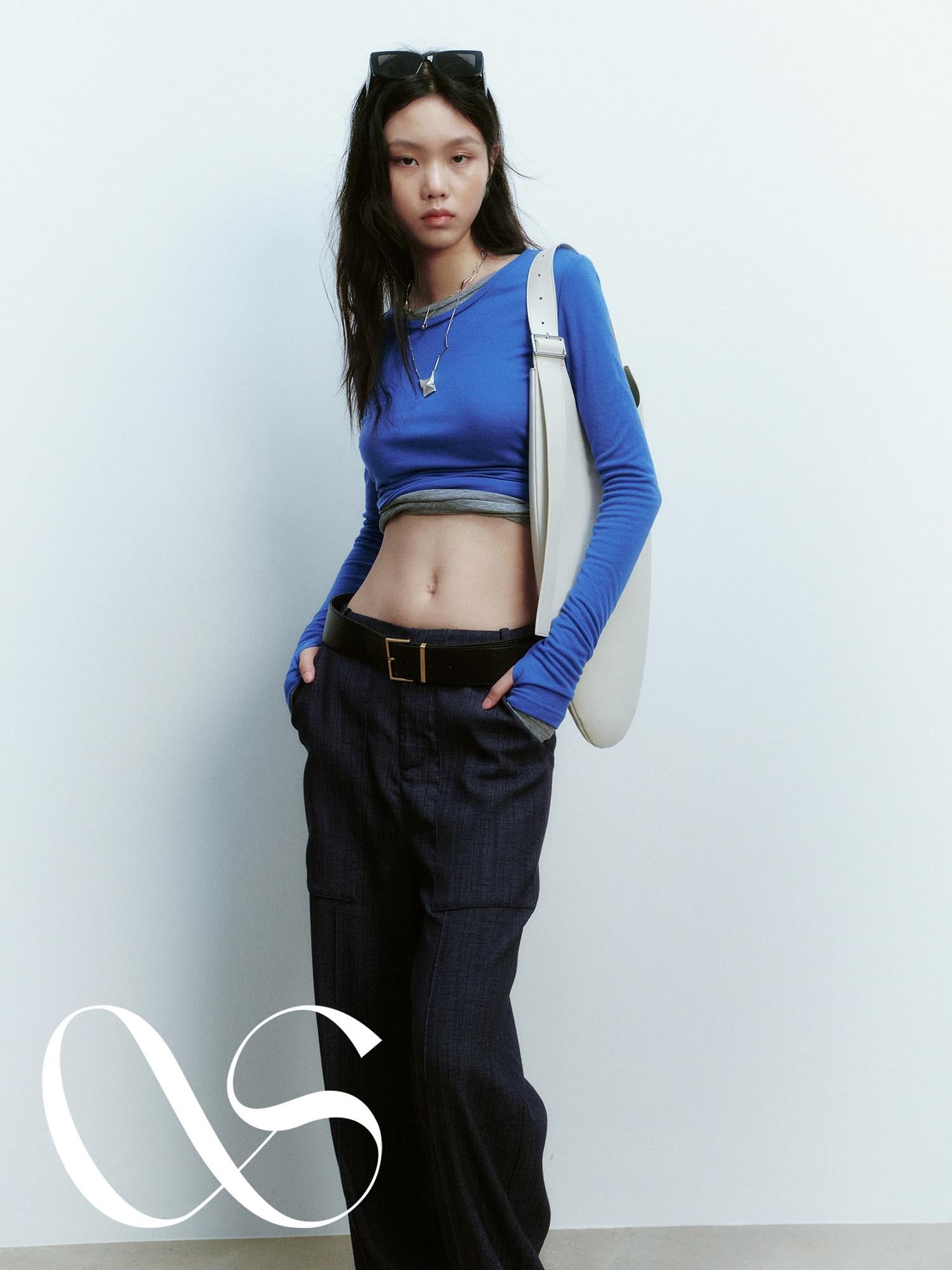FUSSED Klein Blue Clean Fit Slim Crewneck Women&