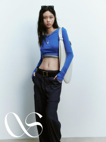 FUSSED Klein Blue Clean Fit Slim Crewneck Women&