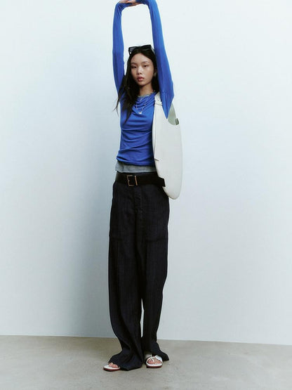 FUSSED Klein Blue Clean Fit Slim Crewneck Women&