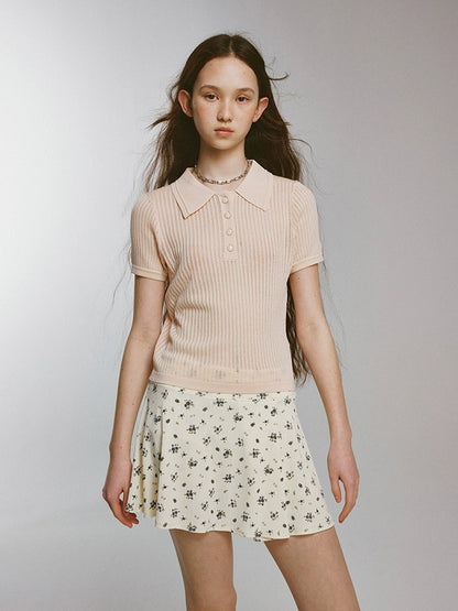 FUSSED_Knitted_Polo_Top_With_Floral_Ribbing_And_Lace_Texture_In_Blossom_Pink_MISSTT