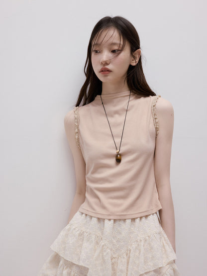 FUSSED_Lace_Trim_Mock_Neck_Side_Bust_Concealing_Slim_Cropped_Women&