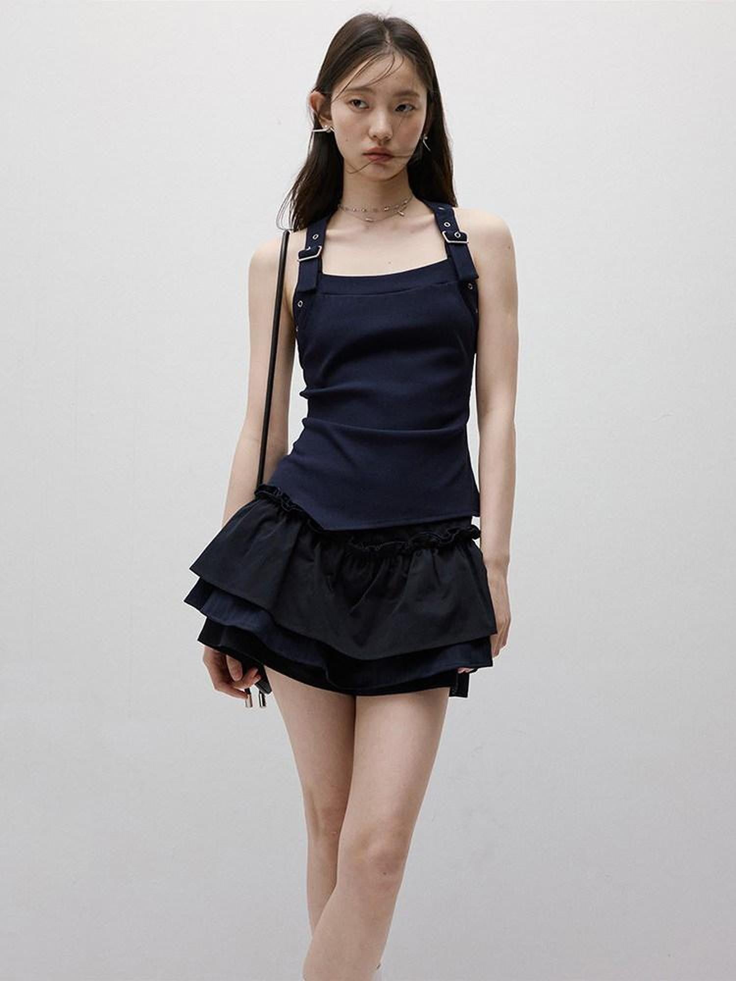FUSSED Layered Puffed Patchwork 3d Embellished A Line Women&