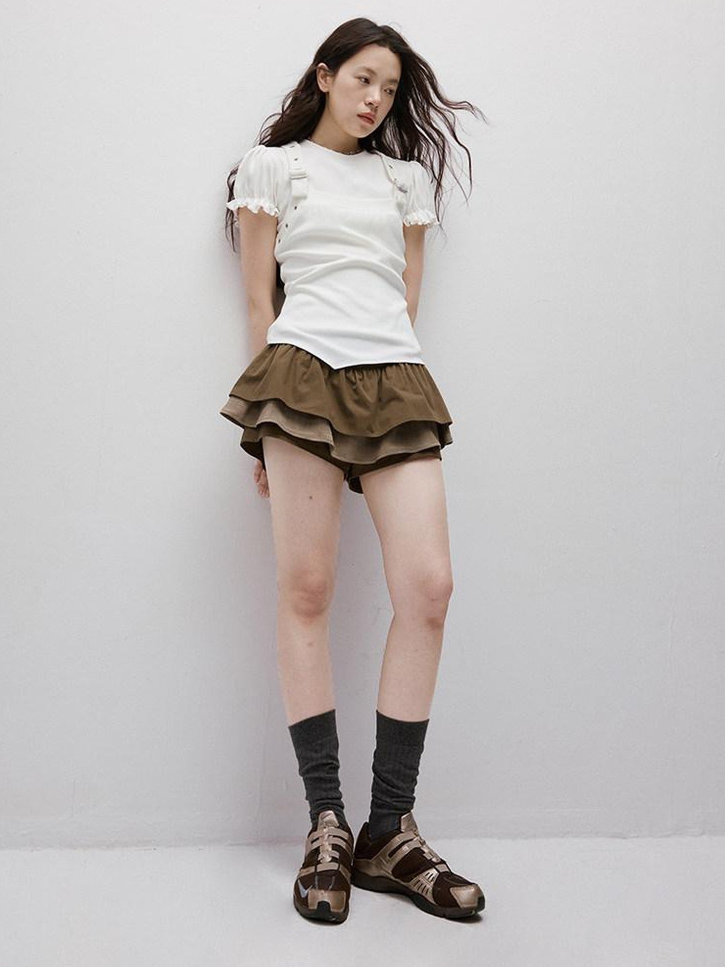 FUSSED Layered Puffed Patchwork 3d Embellished A Line Women&