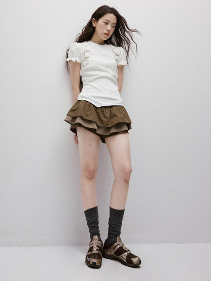 FUSSED Layered Puffed Patchwork 3d Embellished A Line Women&