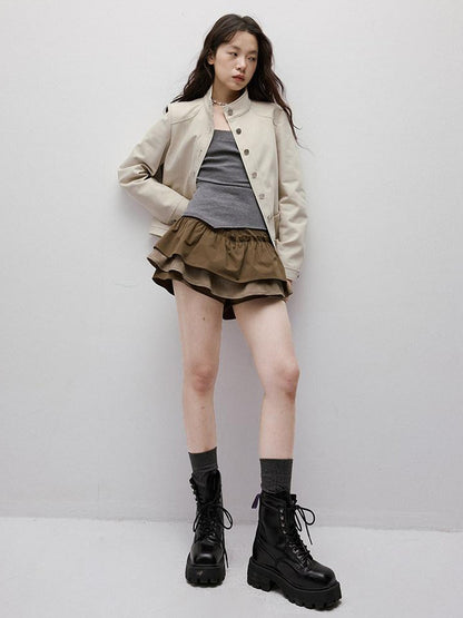 FUSSED Layered Puffed Patchwork 3d Embellished A Line Women&