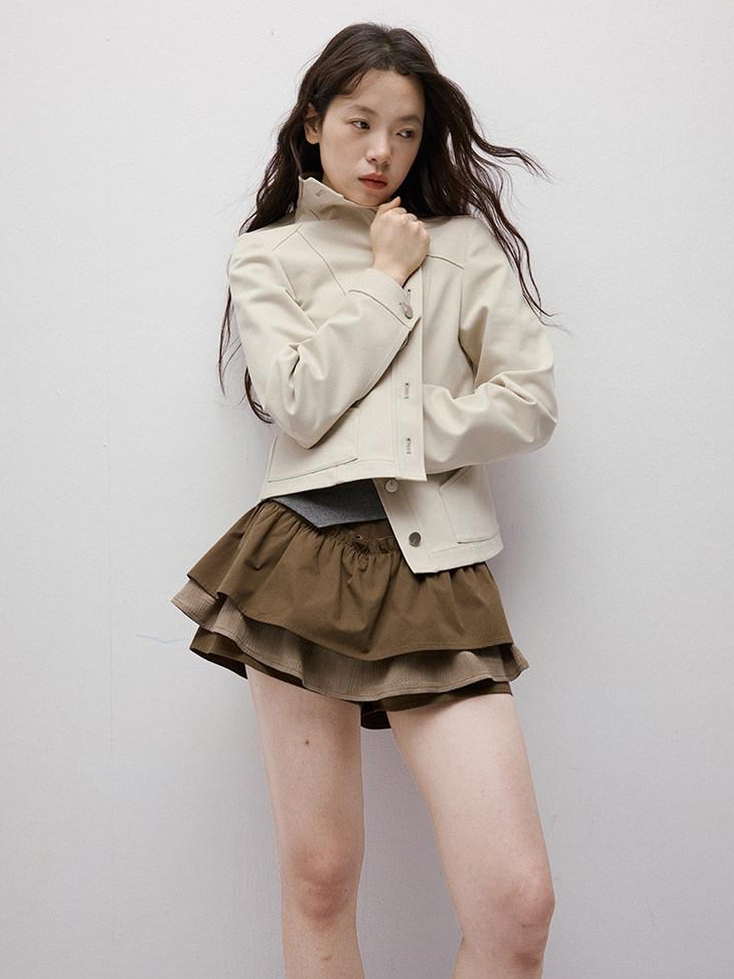FUSSED Layered Puffed Patchwork 3d Embellished A Line Women&