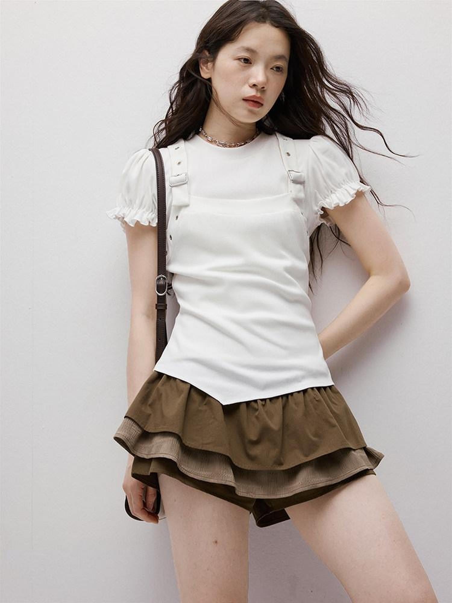 FUSSED Layered Puffed Patchwork 3d Embellished A Line Women&
