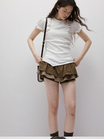 FUSSED Layered Puffed Patchwork 3d Embellished A Line Women&