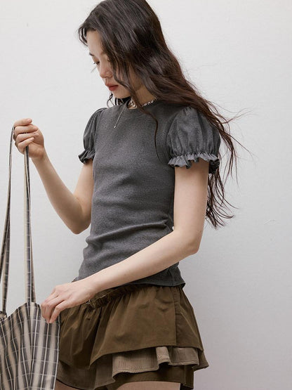 FUSSED Layered Puffed Patchwork 3d Embellished A Line Women&
