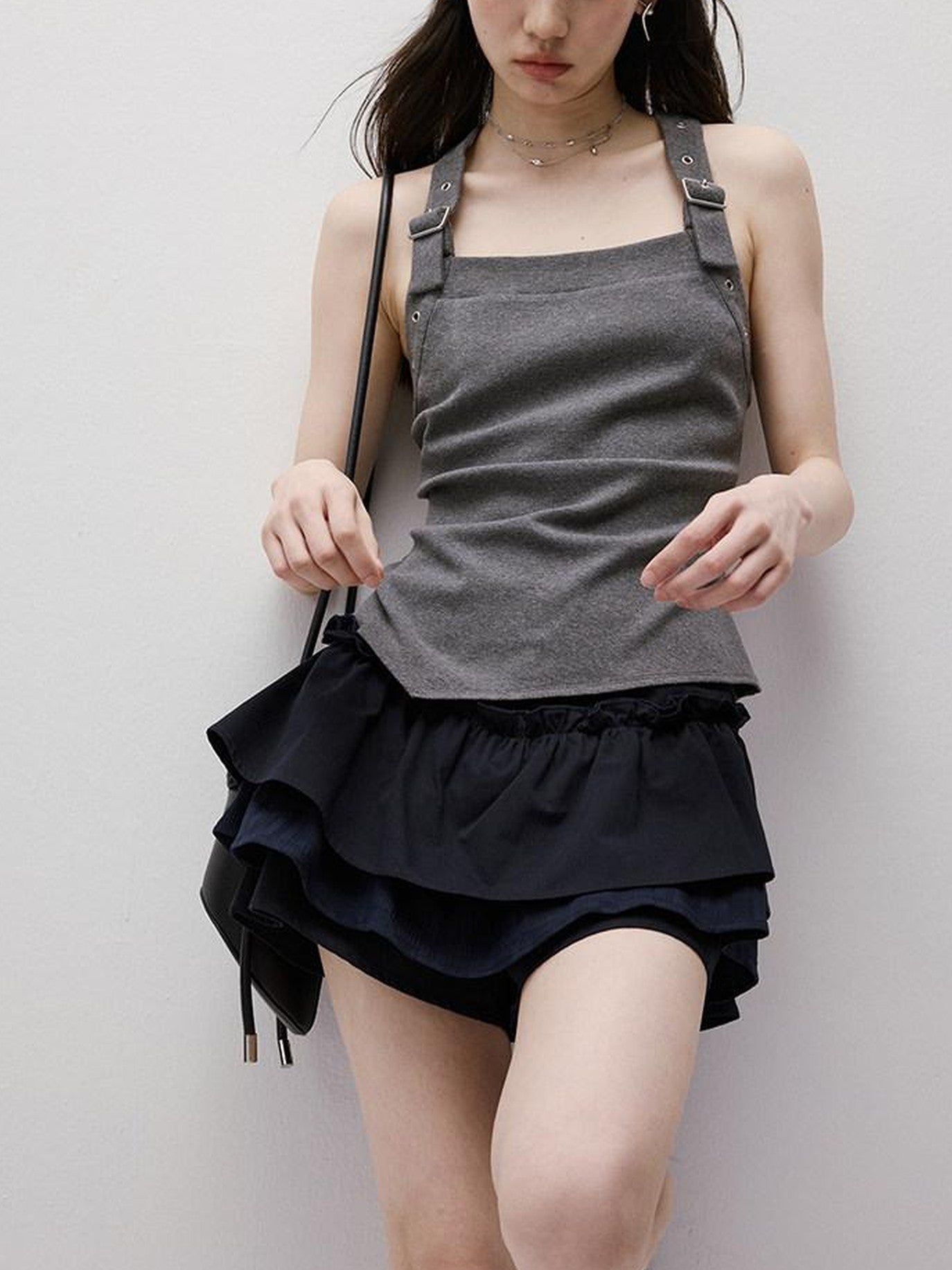 FUSSED Layered Puffed Patchwork 3d Embellished A Line Women&