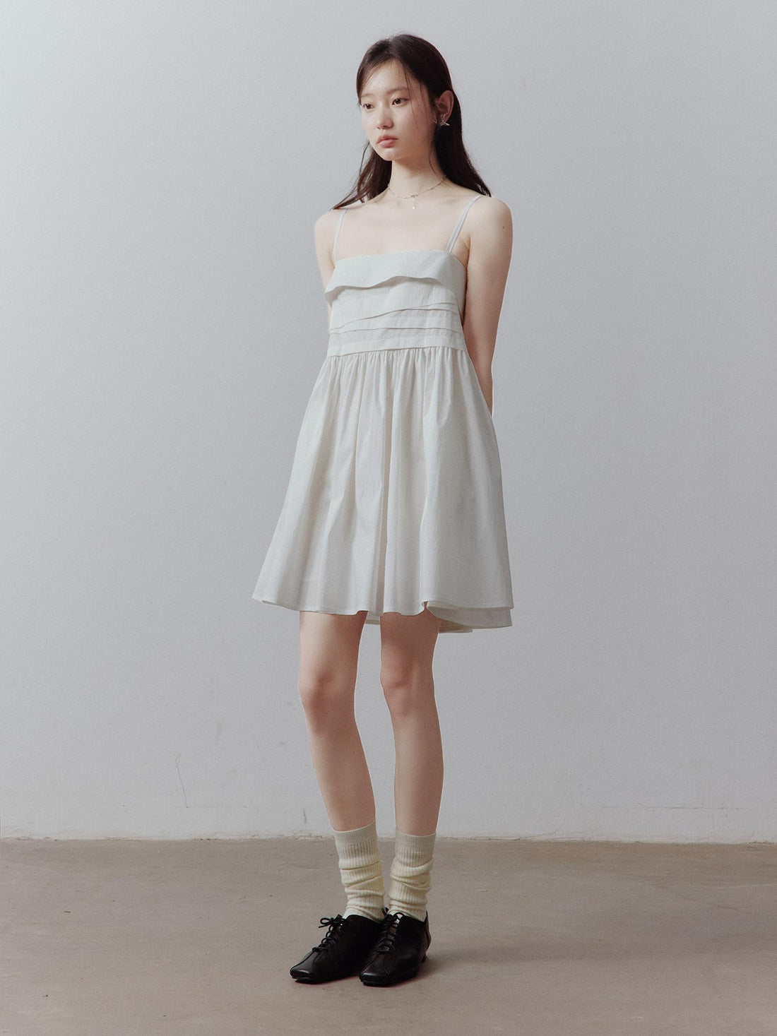 FUSSED Layered Splice Irregular Accordion Pleat Women&