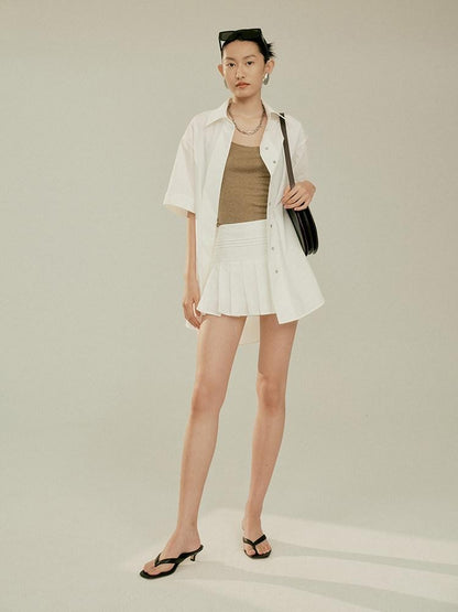 FUSSED Leg Lengthening Low Waist Pleated Women&