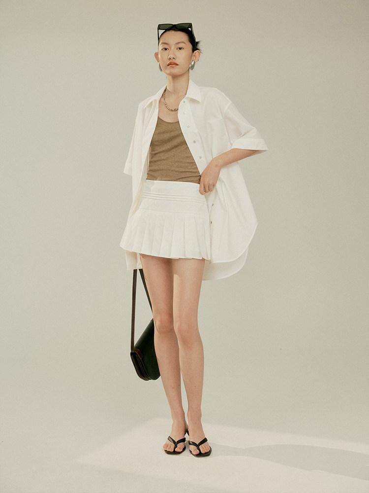 FUSSED Leg Lengthening Low Waist Pleated Women&