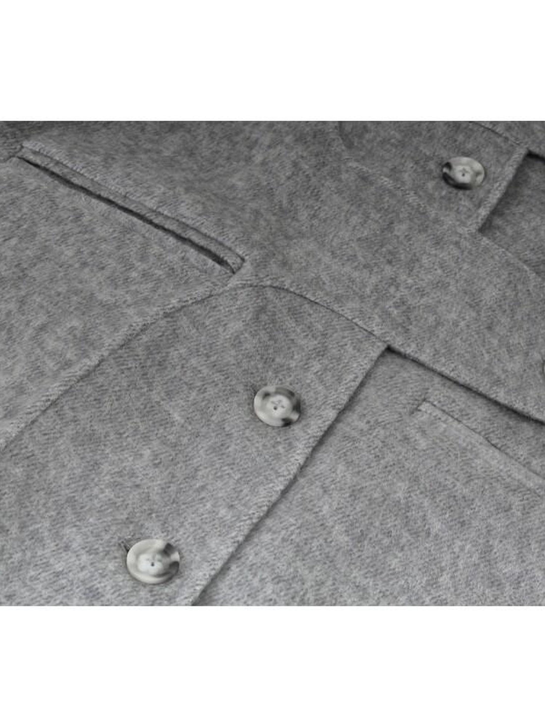 FUSSED Light Gray Asymmetric Wrap Double Face Wool Women&