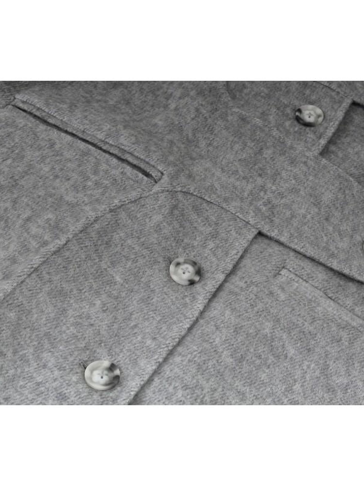 FUSSED Light Gray Asymmetric Wrap Double Face Wool Women&
