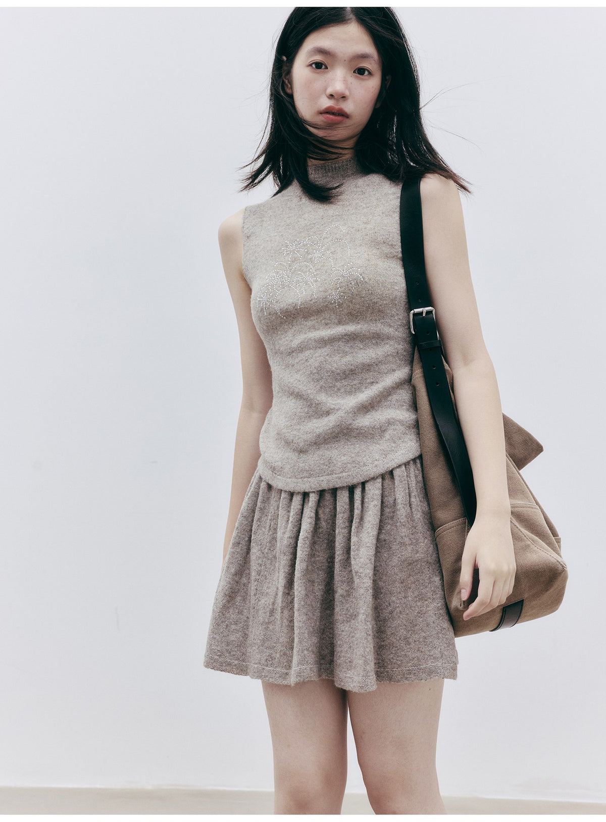 FUSSED_Linen_Texture_A_Line_High_Stretch_Knit_Women&