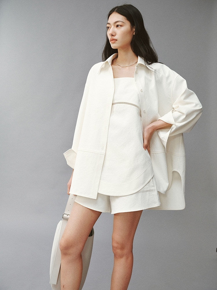 FUSSED_Linenlike_Polo_Button_Long_Sleeve_Relaxed_Drop_Shoulder_Women&