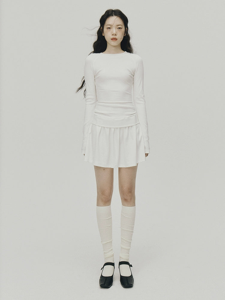 FUSSED_Low_Waist_Stacked_Ribbed_Knit_Dress_with_Raglan_Sleeves_MISSTT