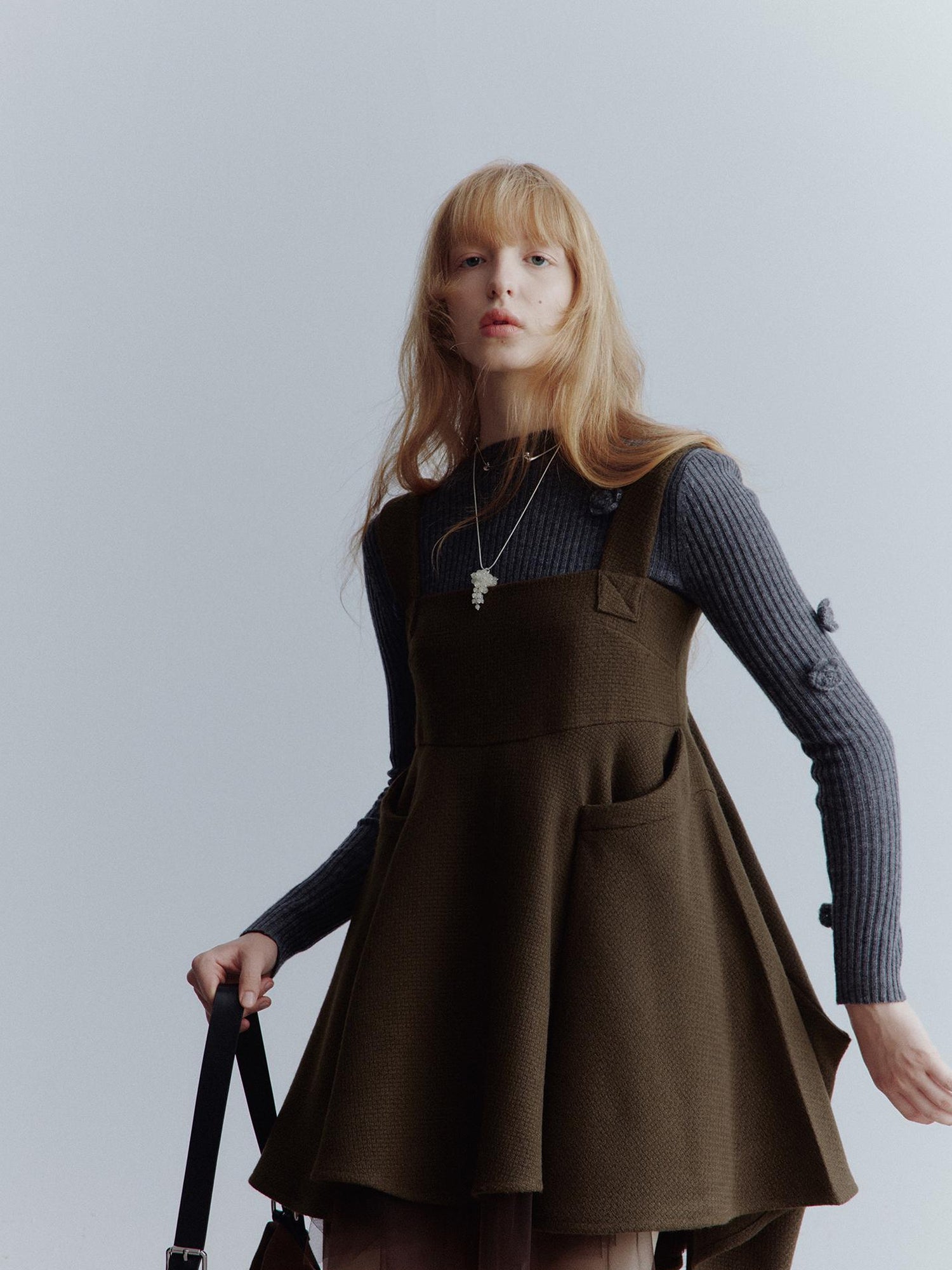 FUSSED Manta Deconstructed A Line Dress With Layered Mesh