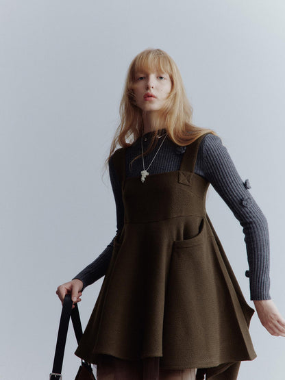 FUSSED Manta Deconstructed A Line Dress With Layered Mesh