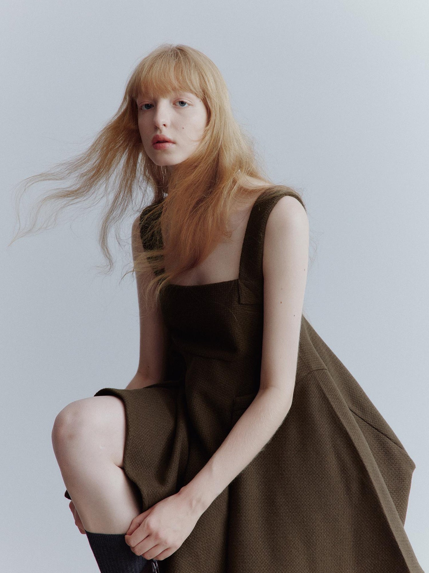 FUSSED Manta Deconstructed A Line Dress With Layered Mesh