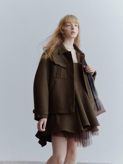 FUSSED Manta Deconstructed A Line Dress With Layered Mesh