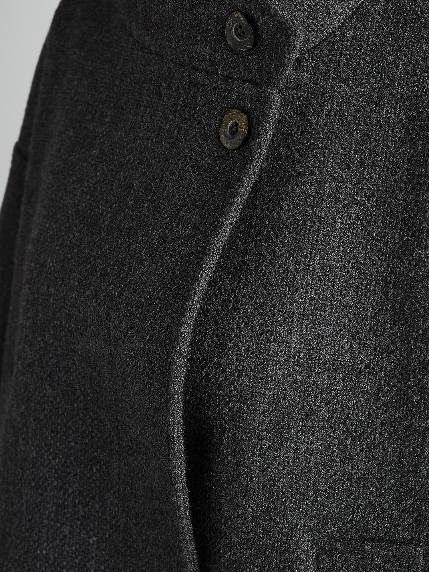 FUSSED Manta Wool Blend Textured Asymmetric Collar Coat