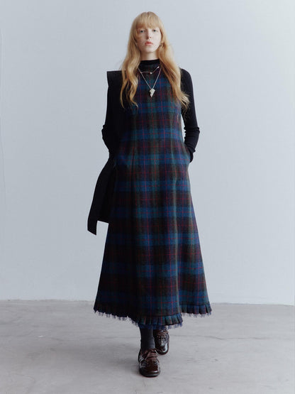 FUSSED Mesh Hem Splice Harris Plaid Women&