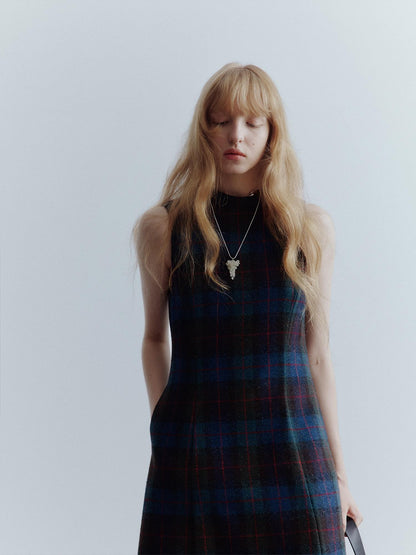 FUSSED Mesh Hem Splice Harris Plaid Women&