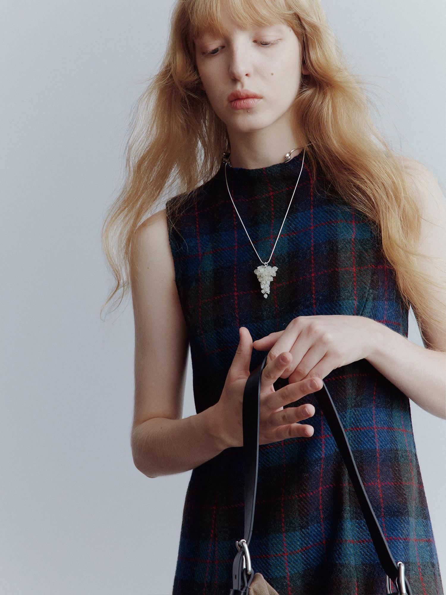FUSSED Mesh Hem Splice Harris Plaid Women&