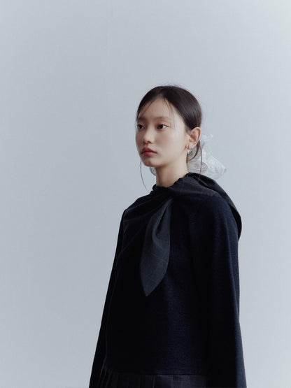 FUSSED Meteorite Gray Deconstructed Scarf Pleat Patch Women&