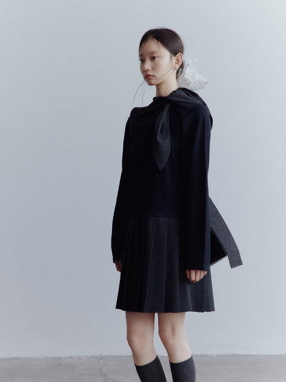 FUSSED Meteorite Gray Deconstructed Scarf Pleat Patch Women&