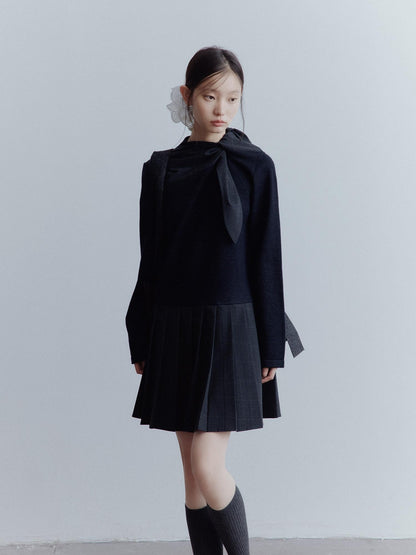 FUSSED Meteorite Gray Deconstructed Scarf Pleat Patch Women&