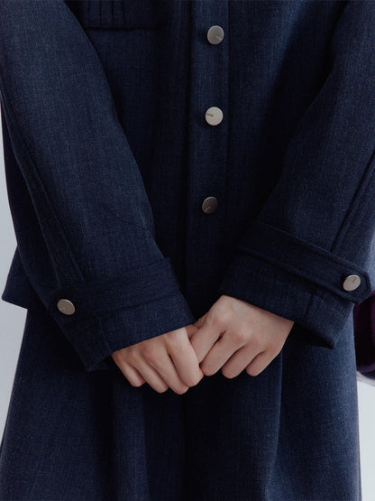 FUSSED Midnight Blue Deconstructed Lapel Utility Women&